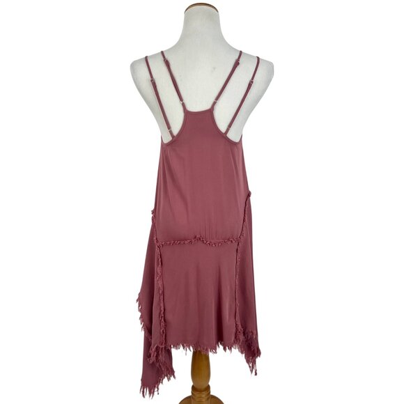 Free People Tattered Up Shred Slip Dress XS| Whimsigoth Grunge Fairy Boho| Mauve - Picture 5 of 16